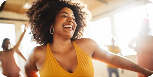 woman enjoying a dance class