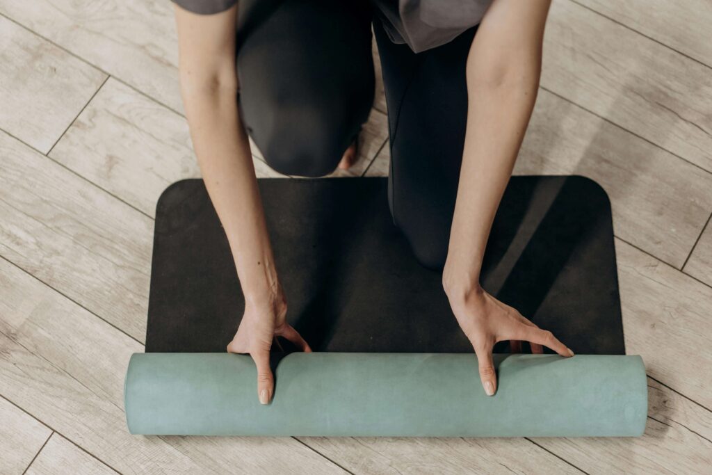 Photo of woman on yoga mat