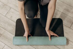 Photo of woman on yoga mat